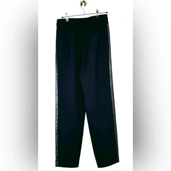 BCBG Faux Leather Trim Jogger Pants in Black – XXS - Picture 6 of 8